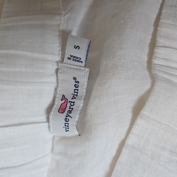 Vineyard Vines 100% Linen Swim Cover Up Size Small Strapless Tubetop with Eyelet - Picture 5 of 5